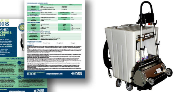 Foaming Floors Fast Foamer CRB Machine Foam Cart Product Data Sheet